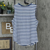 Modern Lux Women's USA Blue Striped Graphic Tank Top 79472319 Blue / White XXL