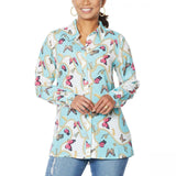 DG2 by Diane Gilman Women's All-Over Print Silk Blend Blouse