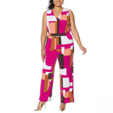 IMAN Women's Plus Size City Chic Sleeveless Jumpsuit With Hidden Buttons