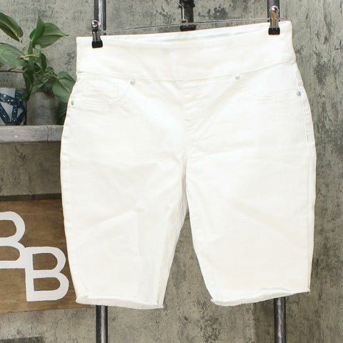 DG2 by Diane Gilman Pull On Bermuda Shorts Ivory Petite Large