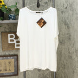 IMAN Women's Plus Size 2 Pack City Chic Short Sleeve T-Shirts With Necklace