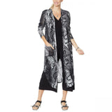 G by Giuliana Women's Petite Printed Slub Hacci Knit Duster Cardigan