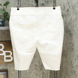 DG2 by Diane Gilman Classic Stretch Pull On Bermuda Shorts Ivory Plus 1X