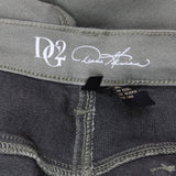 DG2 by Diane Gilman Virtual Stretch Metallic Side Stripe Skinny Jeans Olive 14T
