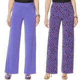 IMAN Women's Tall  2 Pairs Global Chic Luxury Resort Palazzo Pants