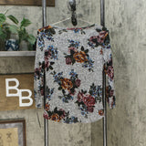 NWT BCX Juniors' Floral-Print Twist-Front Top. 1044246 Medium
