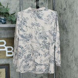 Joan Rivers Women's Floral Print Blouse With Pintuck Detail