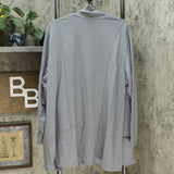 LOGO by Lori Goldstein Women's Plus Size Zipper Detail French Terry Cardigan