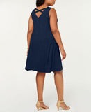 Style & Co. Plus Size Solid Crisscross-Back Dress. 100022370W Ink Blue 1X