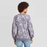 Knox Rose Women's Floral Print Crewneck Sweatshirt