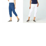 Denim & Co. Women's Pull On V-Yoke Crop Jeans