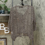 Nina Leonard Women's Coconut Button Bolero Sweater With Tank Top