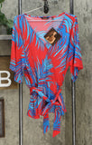 IMAN Women's Plus Size Boho Chic Faux Wrap Blouse