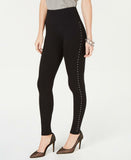 INC International Concepts Women's Shaping Studded Leggings Black Large
