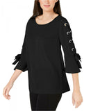 JM Collection Women's Laced Grommet-Sleeve Blouse. 100039839MS