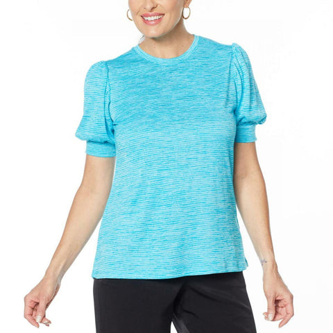 NWT DG2 By Diane Gilman Womens Balloon Sleeve T-Shirt Tee. 721456 Large