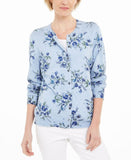 Karen Scott Women's Floral Button Cardigan Sweater