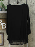 Nina Leonard Women's High Low Tunic Top Black Medium