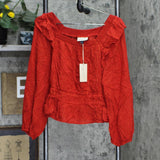 Universal Thread Women's Balloon Long Sleeve Peplum Blouse