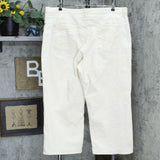 DG2 By Diane Gilman Plus Tall Embroidered Applique Wide Leg Jeans Cream 22W Tall
