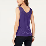 INC International Concepts Women's Petite Velvet Illusion Sleeveless Blouse