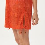 Denim & Co. Women's Knit Elbow Sleeve Open Work Beach Cover-Up