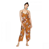 Xhilaration Women's Floral Print Sleeveless V-Neck Wrap Jumpsuit