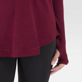 Wander by Hottotties Women's Waffle Collection Lea Long Sleeve V-Neck Top