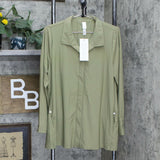 MarlaWynne Women's Button Up Stretch Shirt Jacket