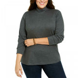 Karen Scott Women's Plus Size Cotton Mock Neck Shirt