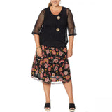 Nina Leonard Women's Plus Size Coconut Button Bolero Cardigan With Tank