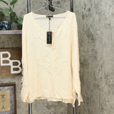 DG2 by Diane Gilman Women's Plus Size Embroidered Flare Sleeve Blouse