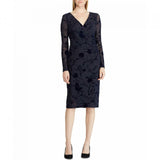 Lauren Ralph Lauren Women's Flocked Floral Velvet Dress