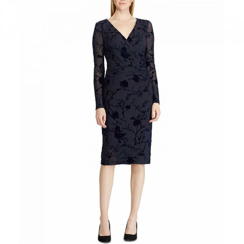 Lauren Ralph Lauren Women's Flocked Floral Velvet Dress