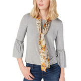 Echo Women's Nomadic Floral Silk Striped Shiny Accent Oblong Scarf