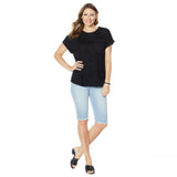 DG2 by Diane Gilman Women's Slub Burnout Pocket T-Shirt