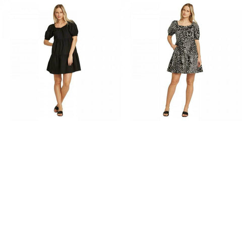 Who What Wear Women's Puff Short Sleeve Mini Babydoll Dress