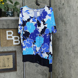 NWT Susan Graver Womens Printed Liquid Knit Asymmetrical Hem Tunic. A304067 XL