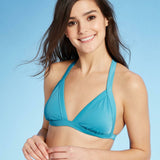 Xhilaration Women's Sustainably Made Ribbed Triangle Bikini Top