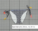 Xhilaration Women's String Bikini Swim Bottom Black / White Medium