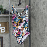 Kona Sol Twist-Back Medium-Coverage One Piece Swimsuit Tropical Medium