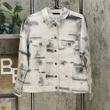 DG2 by Diane Gilman DG2 By Diane Gilman Tie Dye Printed Boxy Jacket. Black
