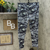 Cuddl Duds Women's Double Plush Velour Leggings Blue Camo Large