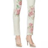 DG2 by Diane Gilman Classic Stretch Artwork Printed Jeans Khaki 6 Tall