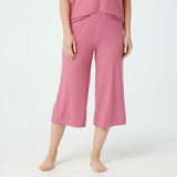 Cuddl Duds Women's Wide Rib Cropped Pants