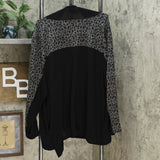 DG2 by Diane Gilman Knit Drape Front Easy Jacket Gray Leopard Plus 3X
