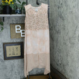 LOGO by Lori Goldstein Women's Patchwork Button Front Sleeveless Kimono