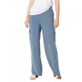 Lisa Rinna Collection Women's Pull On Wide Leg Knit Cargo Pants