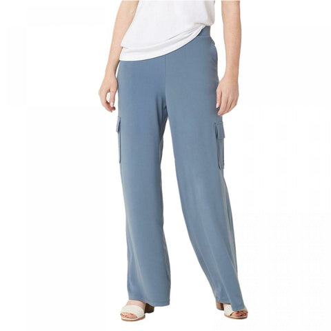 Lisa Rinna Collection Women's Pull On Wide Leg Knit Cargo Pants