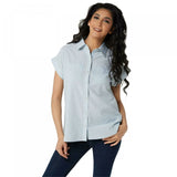 NWT LOGO By Lori Goldstein Woven Button Down Blouse. A352018 X-Large